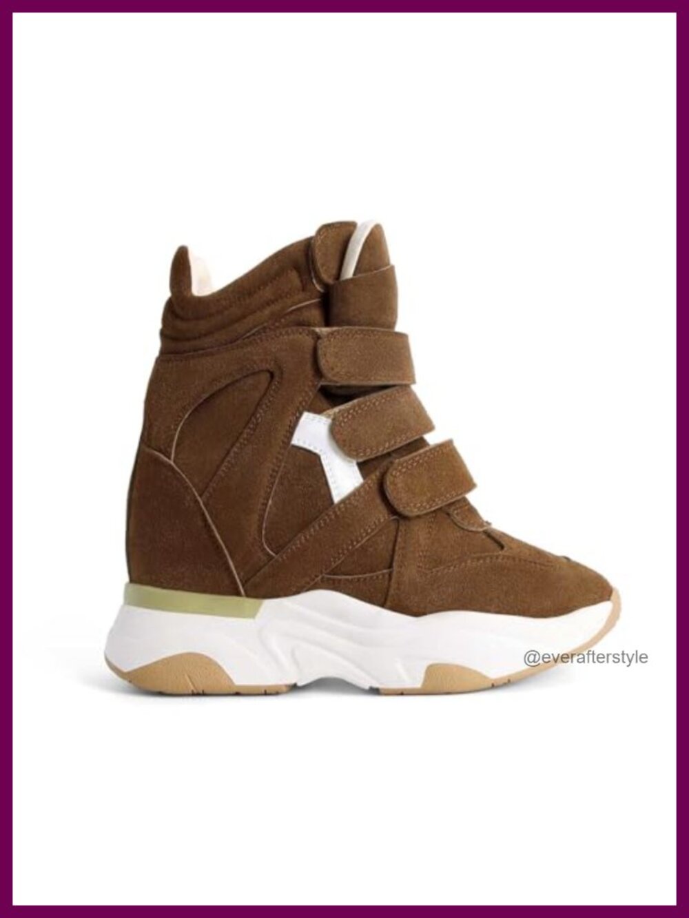 Wedge Sneakers Women Platform Round Toe Suede Leather Hook & Loop Casual